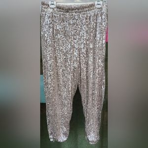 Size XL gold sequin harem pants